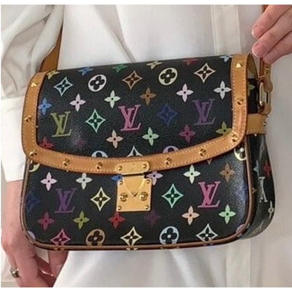 💎✨BEAUTIFUL✨💎Authentic Louis Vuitton Sologne Monogram Multicolor Black